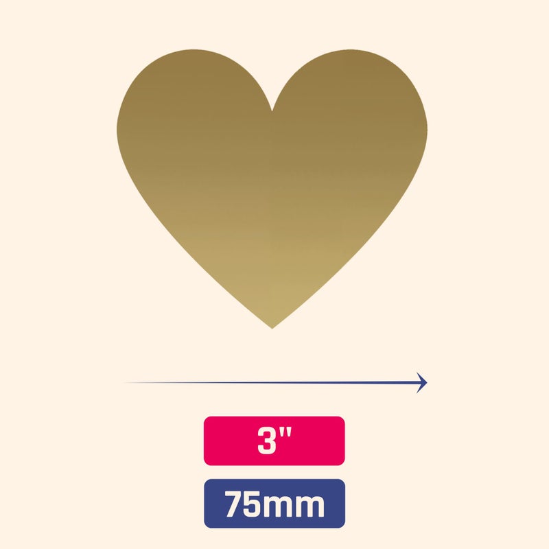 ScratchStix 50 Pack, 3" Heart Scratch Off Stickers Labels - Gold - Image 3